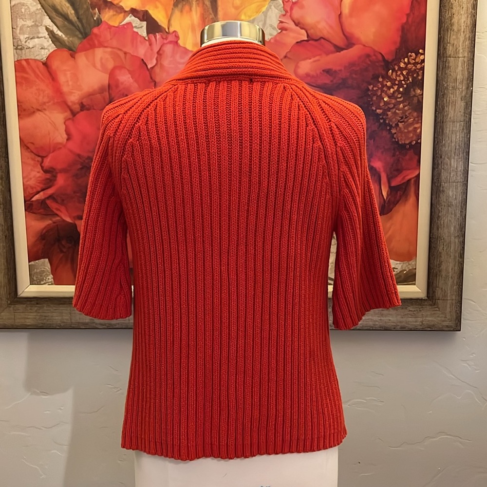 Reference Point Woven Orange Two Button/Snap Swea… - image 7